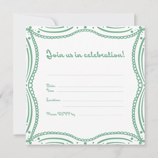 A Shabby Chic Bow 招待状 (裏面)