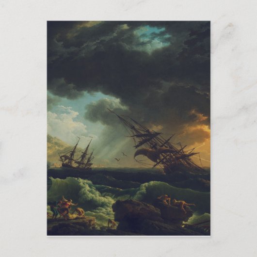 A Shipwreck in Stormy Seas by Claude-Joseph Vernet ポストカード (正面)