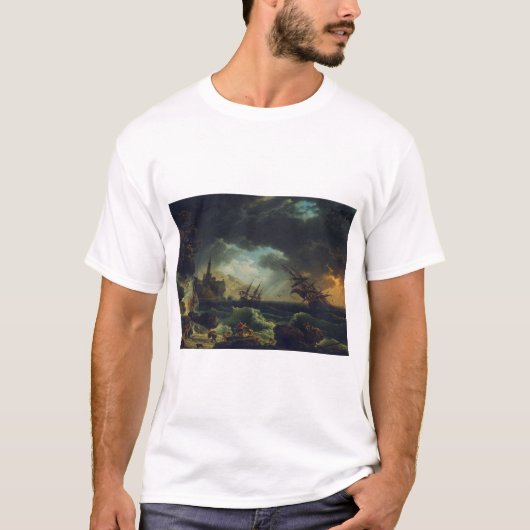 A Shipwreck in Stormy Seas by Claude-Joseph Vernet Tシャツ (正面)
