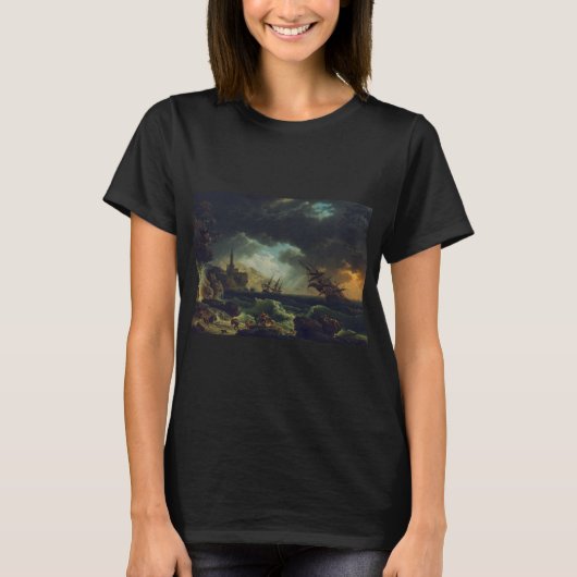 A Shipwreck in Stormy Seas by Claude-Joseph Vernet Tシャツ (正面)