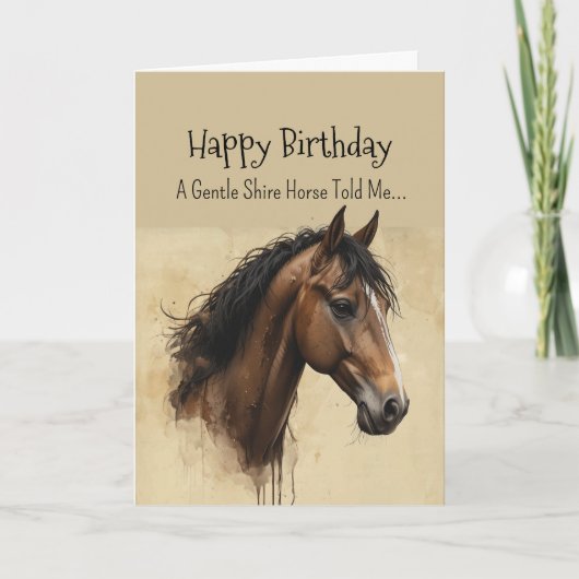 A Shire Horse  Personality Birthday  カード (正面)