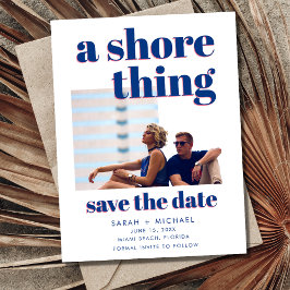 A Shore Thing Photoビーチ結婚式日付を保存 案内ポストカード