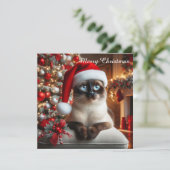 A siamese cat wears a Santa hat シーズンカード (スタンド正面)