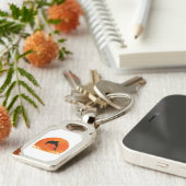 A Silhouette of a Jumping Dolphin on keychain. キーホルダー (側面)