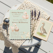 A Silly Goose（ばかげたガチョウ） はほとんど緩いグリーンのベイビーシャワー 招待状