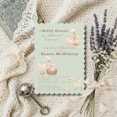 A Silly Goose（ばかげたガチョウ） はほとんど緩いグリーンのベイビーシャワー 招待状