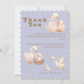 A Silly Goose Blue Baby shower サンキューカード (正面)