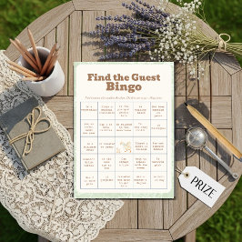 A SIlly Goose Green Find The Guest Bingo Card 招待状