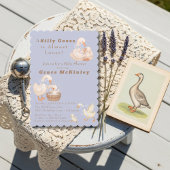A Silly Goose is Almost Loose Blue Baby Shower 招待状