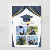 A simple graduation ceremony with four photographs 招待状 (裏面)