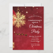 A simple red elegant Christmas party invitation  招待状 (正面)