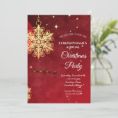 A simple red elegant Christmas party invitation  招待状 (スタンド正面)