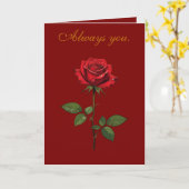 A Single Red Rose With Morning Dew  カード (黄色い花)