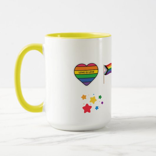A SIP OF PRIDE, LGBTQ HAPPY TO BE ME CERAMIC MUG マグカップ (左)