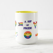 A SIP OF PRIDE, LGBTQ HAPPY TO BE ME CERAMIC MUG マグカップ (中央)