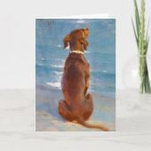 A sitting brown dog by P.S. Kroyer カード (正面)