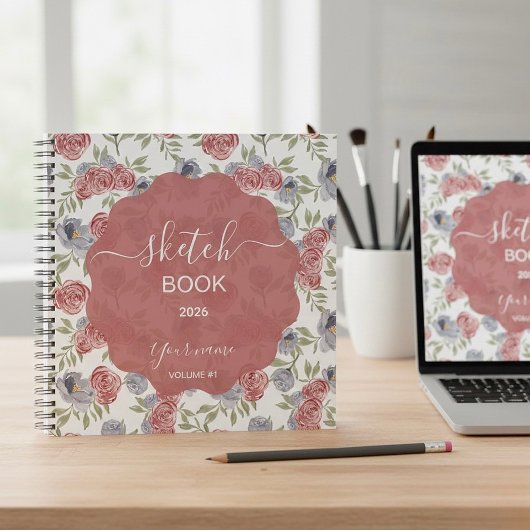 A Sketchbook in Cool, Earthy Roses ノートブック