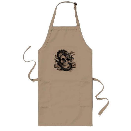 A SKULL AND A DRAGON Long Apron ロングエプロン (正面)