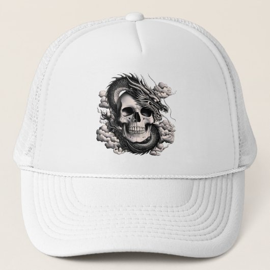 A SKULL AND A DRAGON Trucker Hat キャップ (正面)