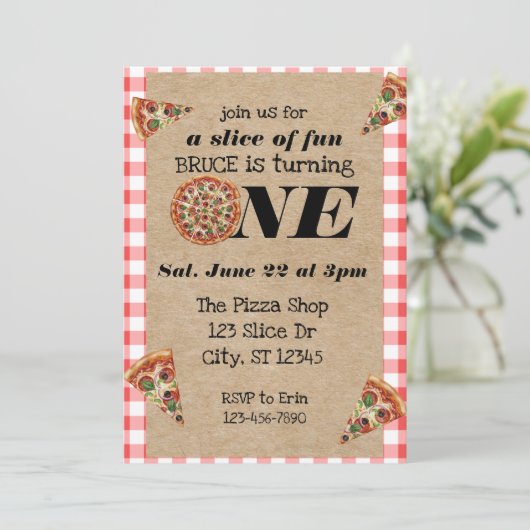 A Slice of Fun 1st Birthday 招待状 (スタンド正面)