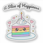 A Slice of Happiness Cute Kawaii Cake シール (正面)