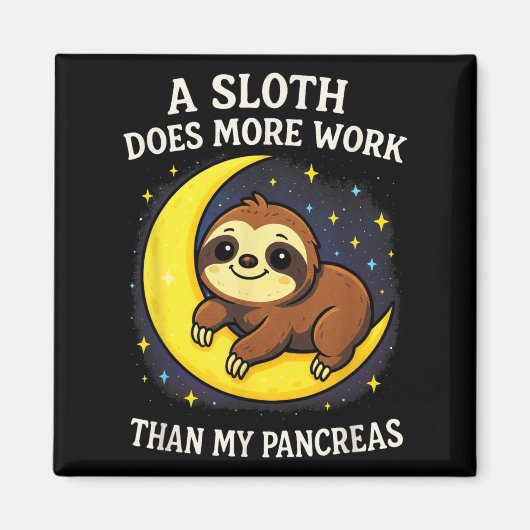 A Slothがより働く – 糖尿病Sloth認識度 マグネット (正面)