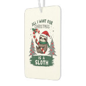 A Sloth For Christmas. Cute, Christmas Sloth With  カーエアーフレッシュナー (左)