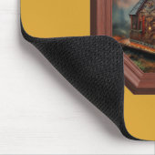 A Small Cabin Sits On A Platform In A Clearing マウスパッド (コーナー)