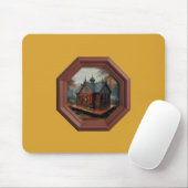 A Small Cabin Sits On A Platform In A Clearing マウスパッド (マウス)