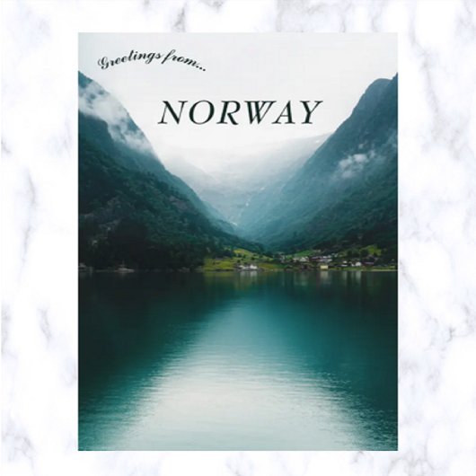 A Small Fishing Village in Årdal Norway ポストカード