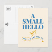 A Small Hello Playful Typography Design ポストカード (正面/裏面)