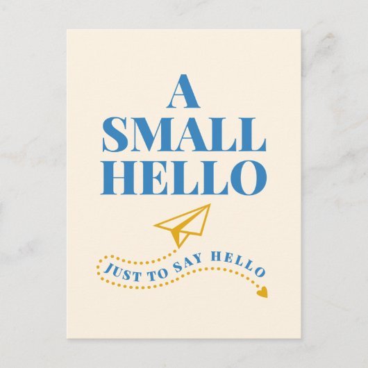 A Small Hello Playful Typography Design ポストカード (正面)