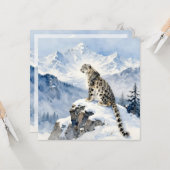 A Snow Leopard on Snowy Peak カード (正面/裏面インサイチュ)