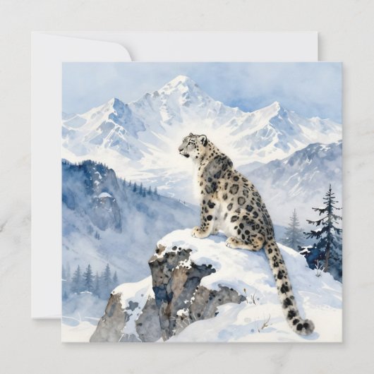 A Snow Leopard on Snowy Peak カード (正面)