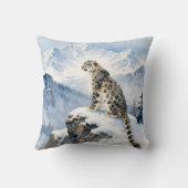 A Snow Leopard on Snowy Peak クッション (裏面)