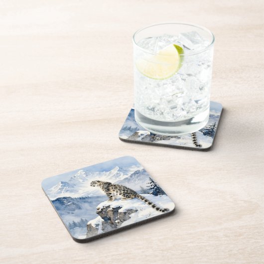 A Snow Leopard on Snowy Peak コースター (右側)