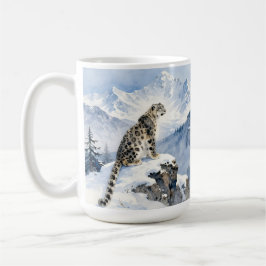 A Snow Leopard on Snowy Peak コーヒーマグカップ