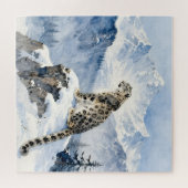 A Snow Leopard on Snowy Peak ジグソーパズル (横)