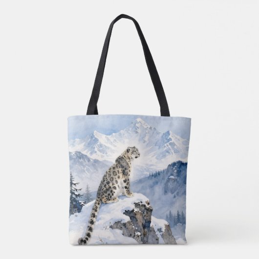 A Snow Leopard on Snowy Peak トートバッグ (裏面)