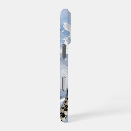 A Snow Leopard on Snowy Peak iPhoneケース (右側面)