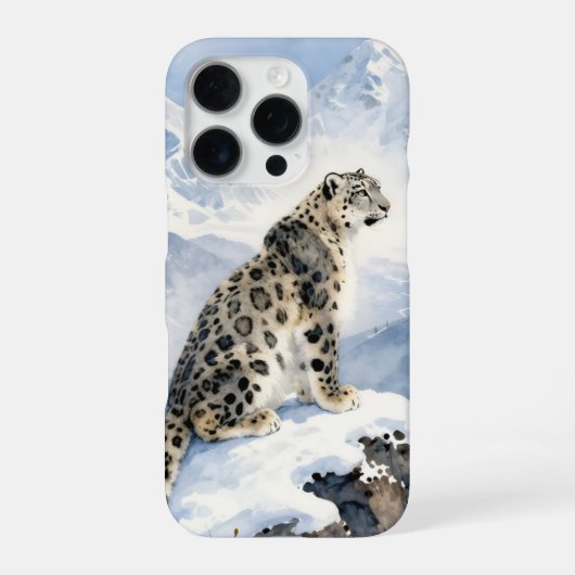 A Snow Leopard on Snowy Peak iPhoneケース (裏面)