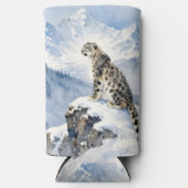 A Snow Leopard on Snowy Peak Personalized スリム缶クーラー (正面)