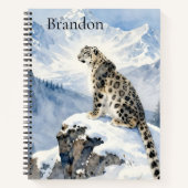 A Snow Leopard on Snowy Peak Personalized ノートブック (正面)