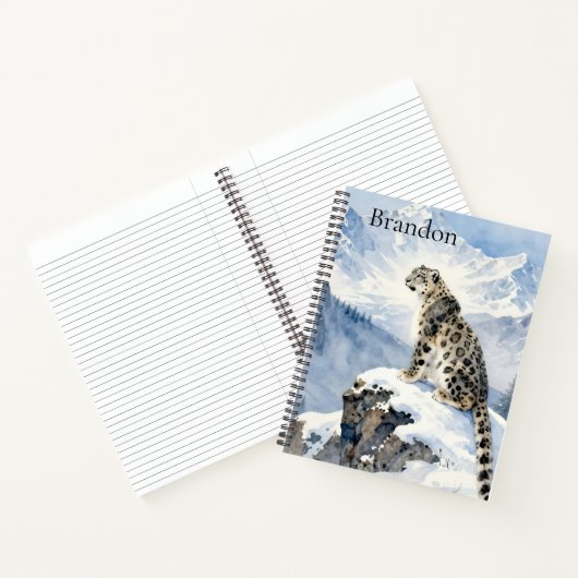 A Snow Leopard on Snowy Peak Personalized ノートブック (内部)