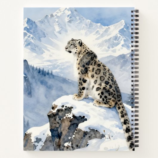 A Snow Leopard on Snowy Peak Personalized ノートブック (裏面)