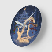 A Snowman Christmas ラウンド壁時計 (傾斜)