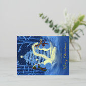 A Snowman Christmas 箔シーズンポストカード (立ち正面)