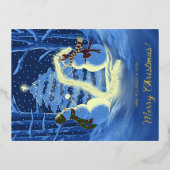 A Snowman Christmas 箔シーズンポストカード (正面)