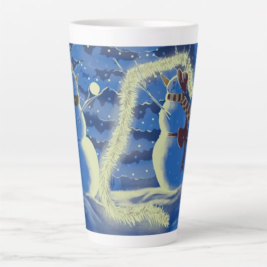 A Snowman Christmas Latte Mug カフェラテマグ (正面)