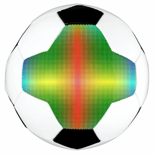 A soccer ball features a colorful geometric  サッカーボール (正面)